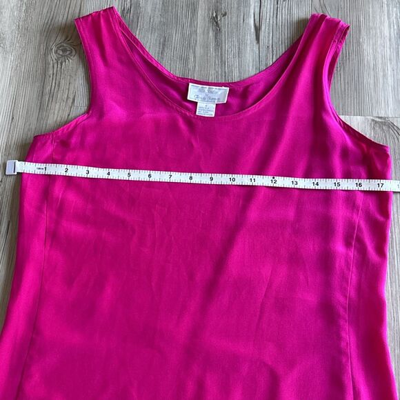 SILK STUDIO By Claude Bennett Fuchsia Top 100% Silk Size 4 - Picture 2 of 6